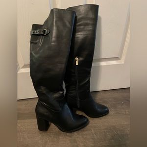 Faux Leather Knee-high Boots